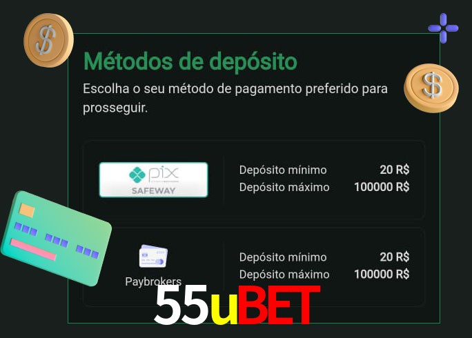 O cassino 55ubet oferece uma grande variedade de métodos de pagamento